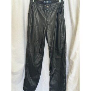 Black Faux Leather High Rise Leather Pants, HOLLISTER Brand, Size 10.